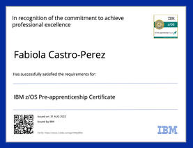 IBM z/OS Pre-apprenticeship Certificate